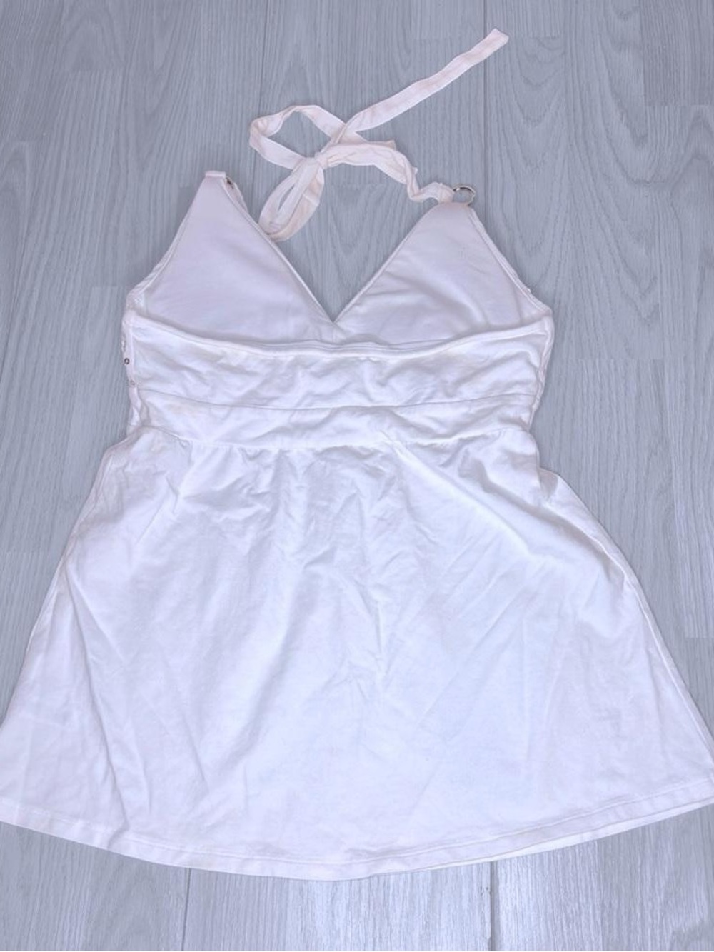White Halter Neck A-Line Dress